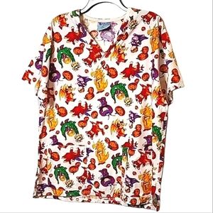 Working Scrubs by White Swan Halloween Kids Scrub Top, Size Large